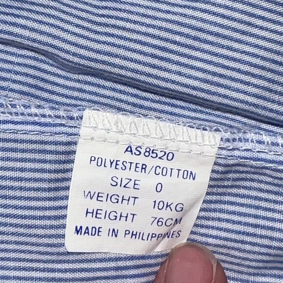 A Maude Wilson Style Size 0 Blue White Stripe Dress & Bloomers Set Size 0 - Picture 8 of 8